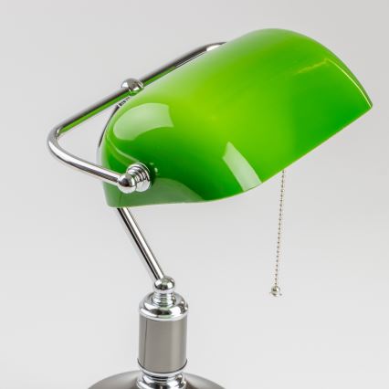 Brilagi - Настолна лампа BANK OFFICE 1xE27/60W/230V черна/сребриста/зелена
