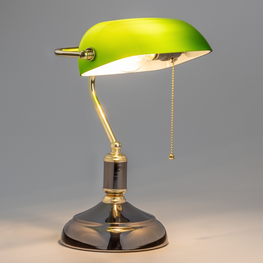 Brilagi - Настолна лампа BANK OFFICE 1xE27/60W/230V черна/златна/зелена