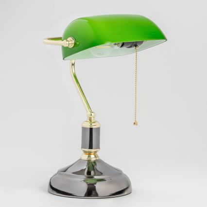 Brilagi - Настолна лампа BANK OFFICE 1xE27/60W/230V черна/златна/зелена