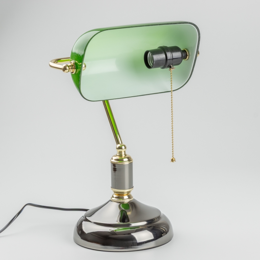 Brilagi - Настолна лампа BANK OFFICE 1xE27/60W/230V черна/златна/зелена