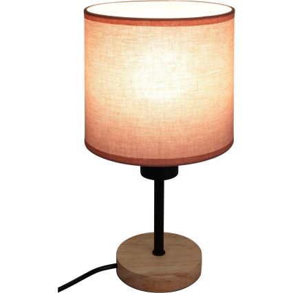 Brilagi - Детска настолна лампа BOBO WOOD 1xE27/25W/230V дъб/черна/розова