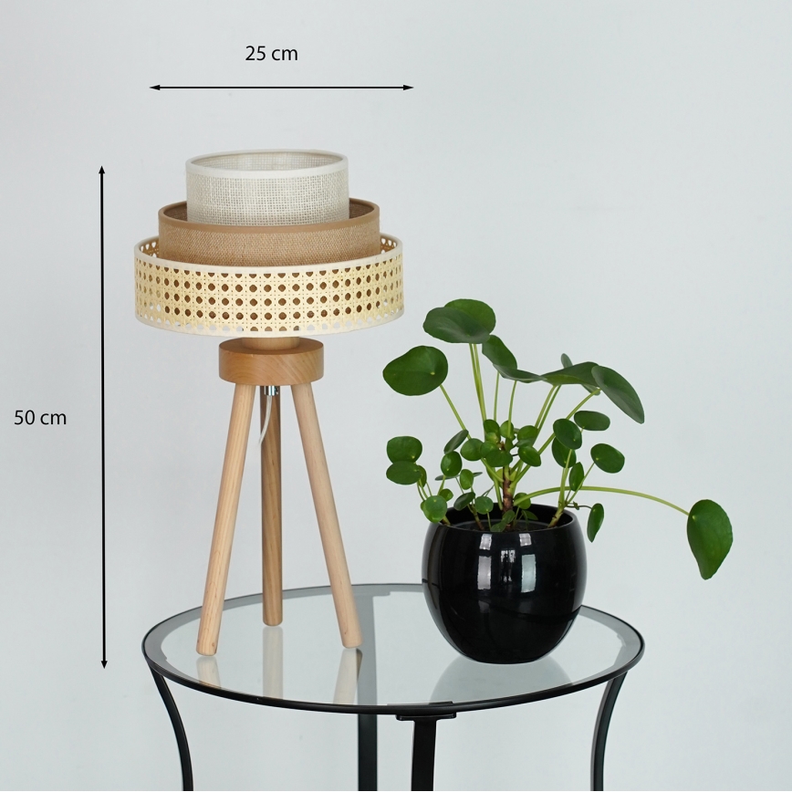 Brilagi - Настолна лампа CEDAR LUNETA 1xE27/15W/230V бежов/кафяв/кремав