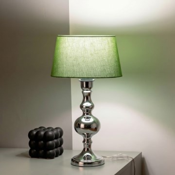 BRILAGI - Настолна лампа CERIA 1xE27/60W/230V диаметър 25 см лъскав хром/зелена