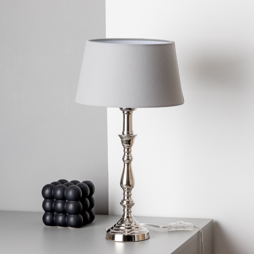 Brilagi - Настолна лампа CERIA 1xE27/60W/230V Ø 25 см, лъскав хром/сив