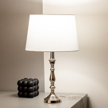 Brilagi - Настолна лампа CERIA 1xE27/60W/230V Ø 30 cm лъскав хром/бял