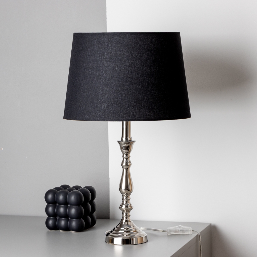Brilagi - Настолна лампа CERIA, 1xE27/60W/230V, Ø 30 см, бляскав хром/черно