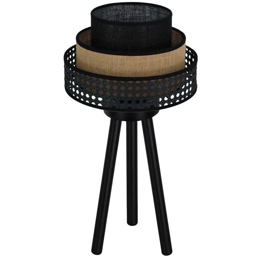 Brilagi - Настолна лампа DAKOTA LUNETA 1xE27/15W/230V черна/ратан