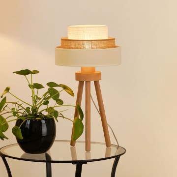 Brilagi - Настолна лампа DENVER LUNETA 1xE27/15W/230V бежов/кафяв/кремав