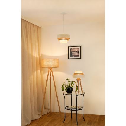 Brilagi - Настолна лампа DENVER LUNETA 1xE27/15W/230V бежов/кафяв/кремав