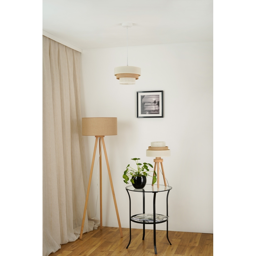Brilagi - Настолна лампа DENVER LUNETA 1xE27/15W/230V бежов/кафяв/кремав