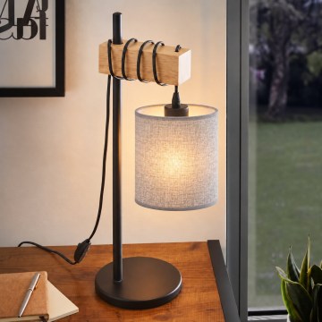 BRILAGI - Настолна лампа NUBILA 1xE27/40W/230V кафява/черна/сива