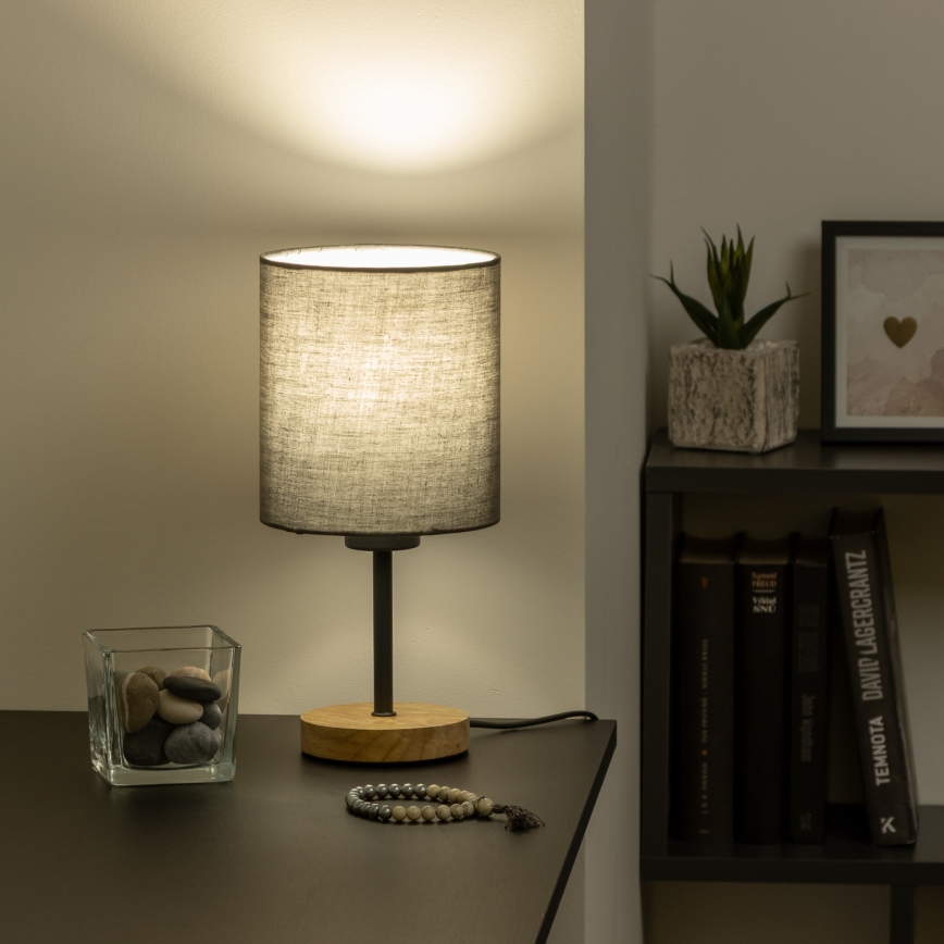 Brilagi - Настолна лампа NUBILA WOOD 1xE27/25W/230V дъб/антрацит