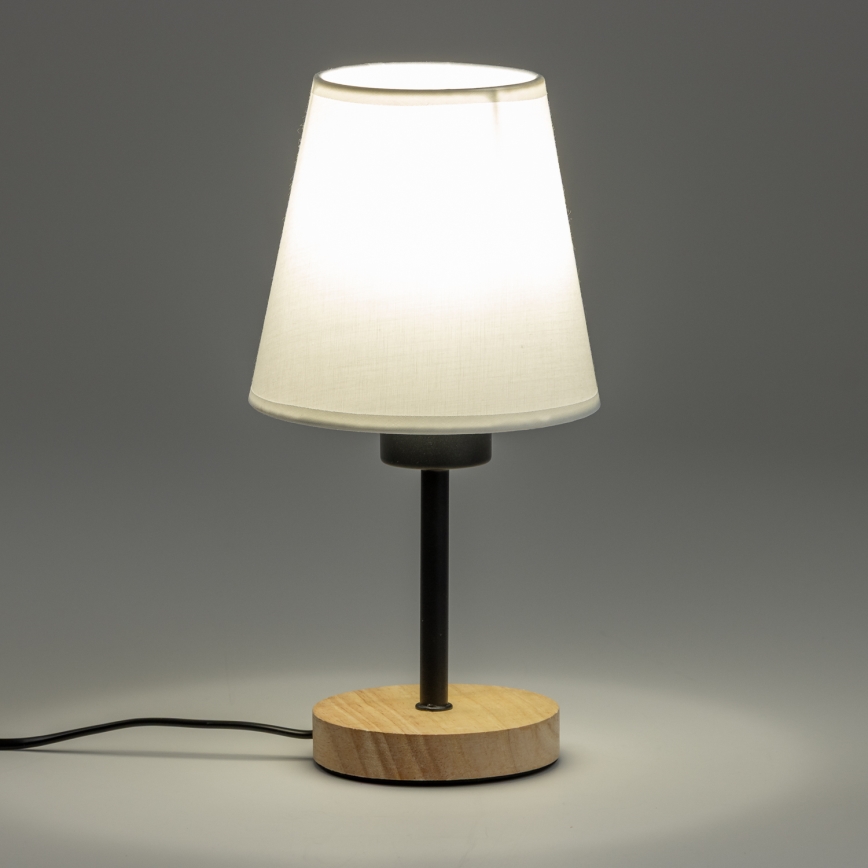 Brilagi - Настолна лампа NUBILA WOOD 1xE27/25W/230V дъб/бял