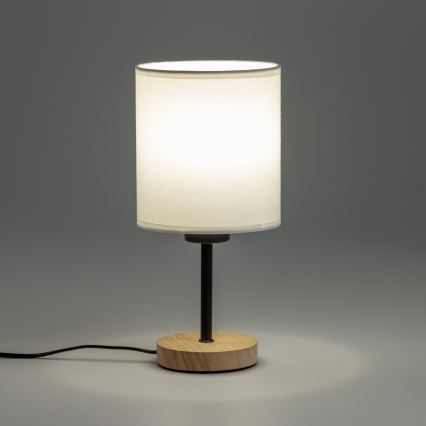 Brilagi - Настолна лампа NUBILA WOOD 1xE27/25W/230V дъб/бял