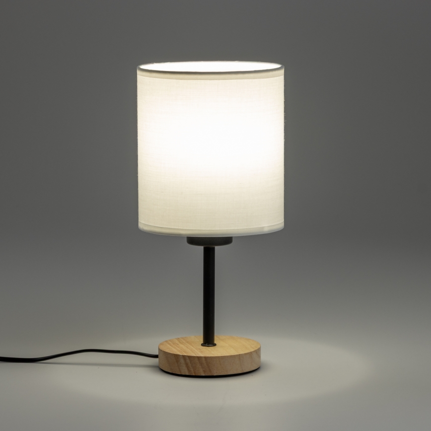 Brilagi - Настолна лампа NUBILA WOOD 1xE27/25W/230V дъб/бял