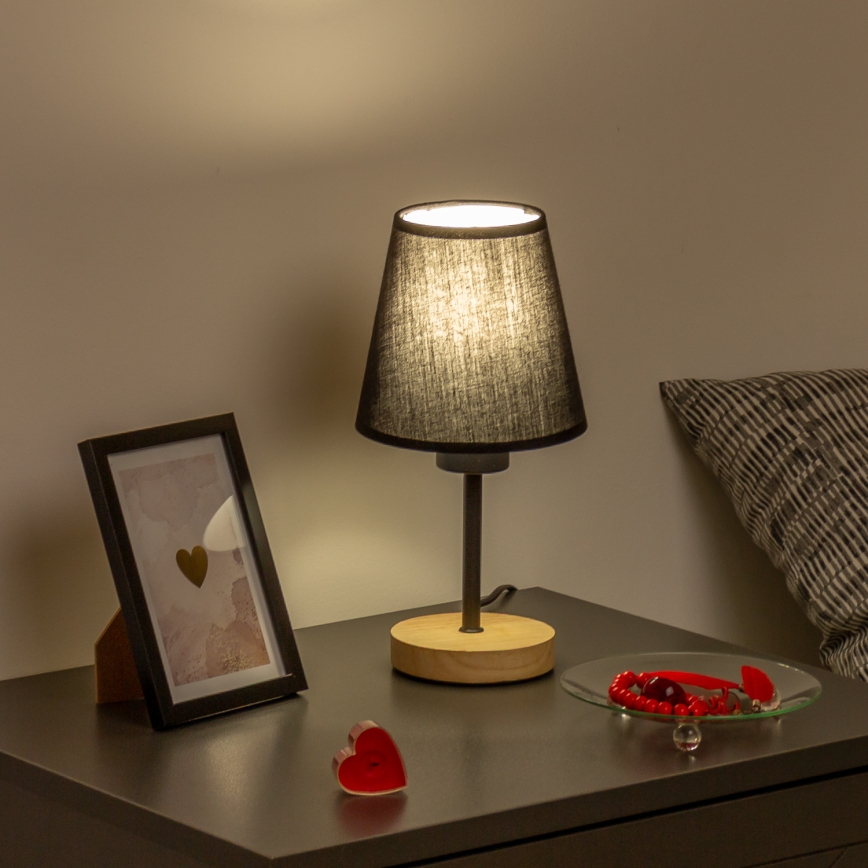 Brilagi - Настолна лампа NUBILA WOOD 1xE27/25W/230V дъб/черен