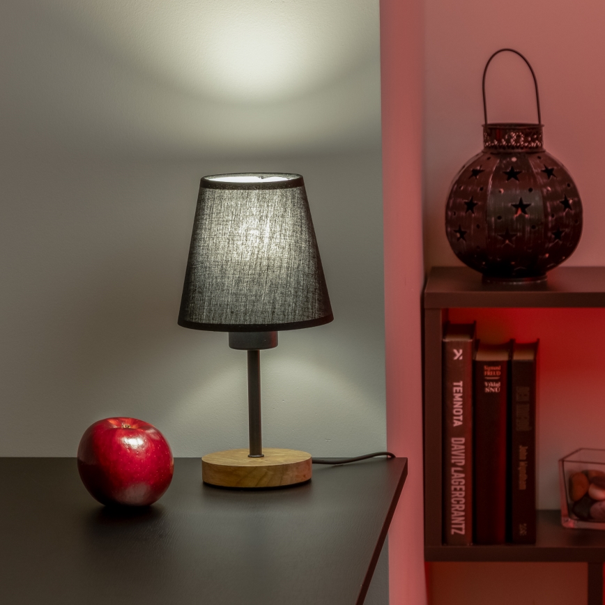 Brilagi - Настолна лампа NUBILA WOOD 1xE27/25W/230V дъб/черен