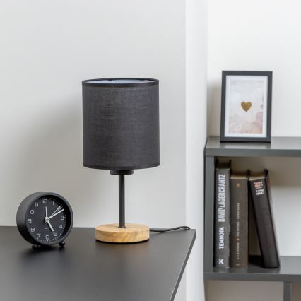 Brilagi - Настолна лампа NUBILA WOOD 1xE27/25W/230V дъб/черен