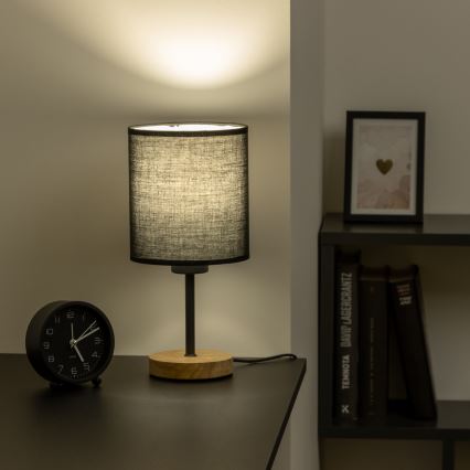 Brilagi - Настолна лампа NUBILA WOOD 1xE27/25W/230V дъб/черен