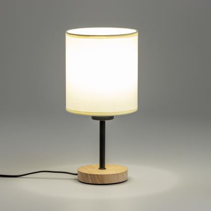 Brilagi - Настолна лампа NUBILA WOOD 1xE27/25W/230V дъб/черен/кремав