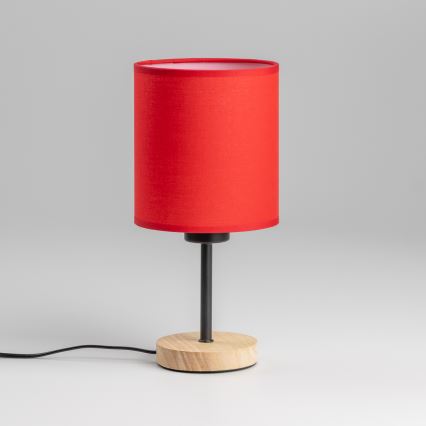 Brilagi - Настолна лампа NUBILA WOOD 1xE27/25W/230V дъб/червен