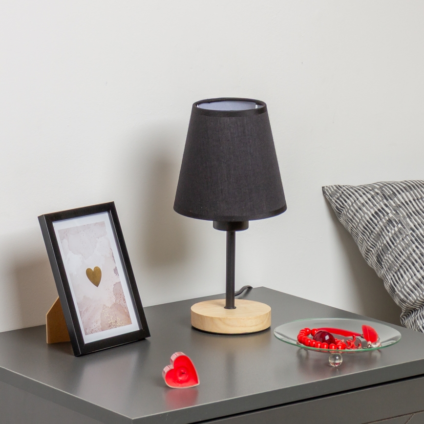 Brilagi - Настолна лампа NUBILA WOOD 1xE27/25W/230V дъб/черен