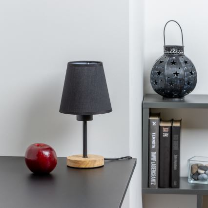 Brilagi - Настолна лампа NUBILA WOOD 1xE27/25W/230V дъб/черен