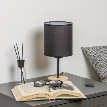 Brilagi - Настолна лампа NUBILA WOOD 1xE27/25W/230V дъб/черен