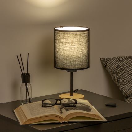 Brilagi - Настолна лампа NUBILA WOOD 1xE27/25W/230V дъб/черен