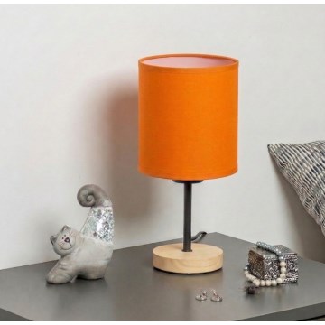 Brilagi - Настолна лампа NUBILA WOOD 1xE27/25W/230V дъб/черен/оранжев