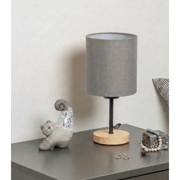 Brilagi - Настолна лампа NUBILA WOOD 1xE27/25W/230V дъб/черен/светлосив