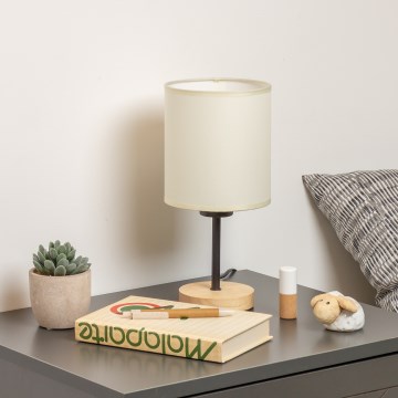 Brilagi - Настолна лампа NUBILA WOOD 1xE27/25W/230V дъб/черен/кремав