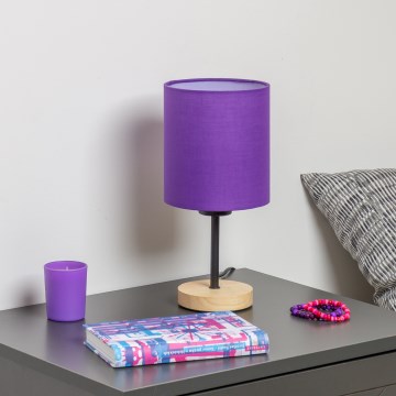Brilagi - Настолна лампа NUBILA WOOD 1xE27/25W/230V дъб/лилава