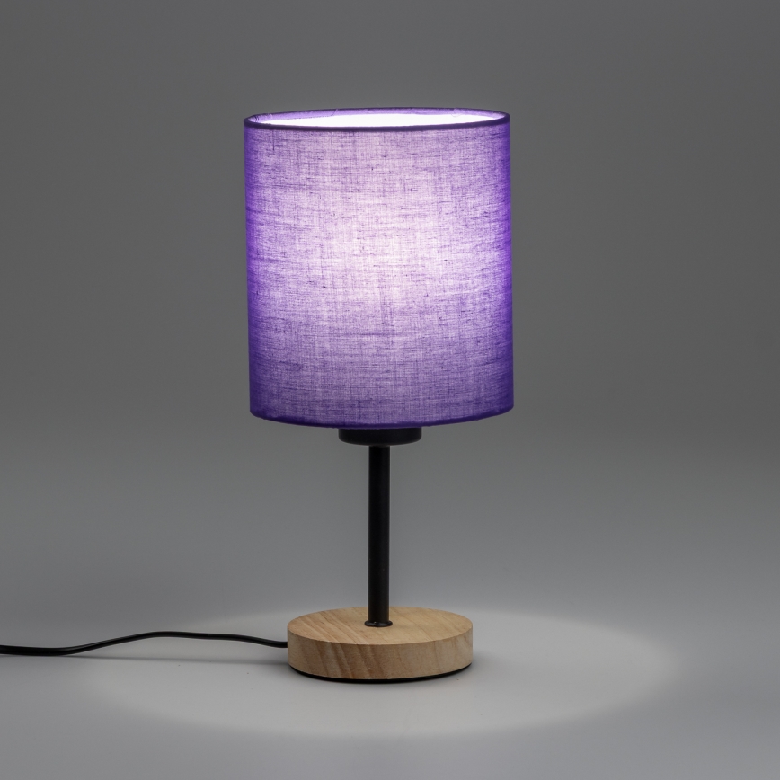 Brilagi - Настолна лампа NUBILA WOOD 1xE27/25W/230V дъб/лилава