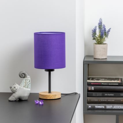 Brilagi - Настолна лампа NUBILA WOOD 1xE27/25W/230V дъб/лилава