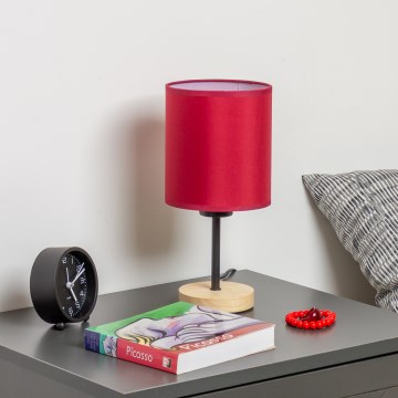 Brilagi - Настолна лампа NUBILA WOOD 1xE27/25W/230V дъб/Помпейски червен