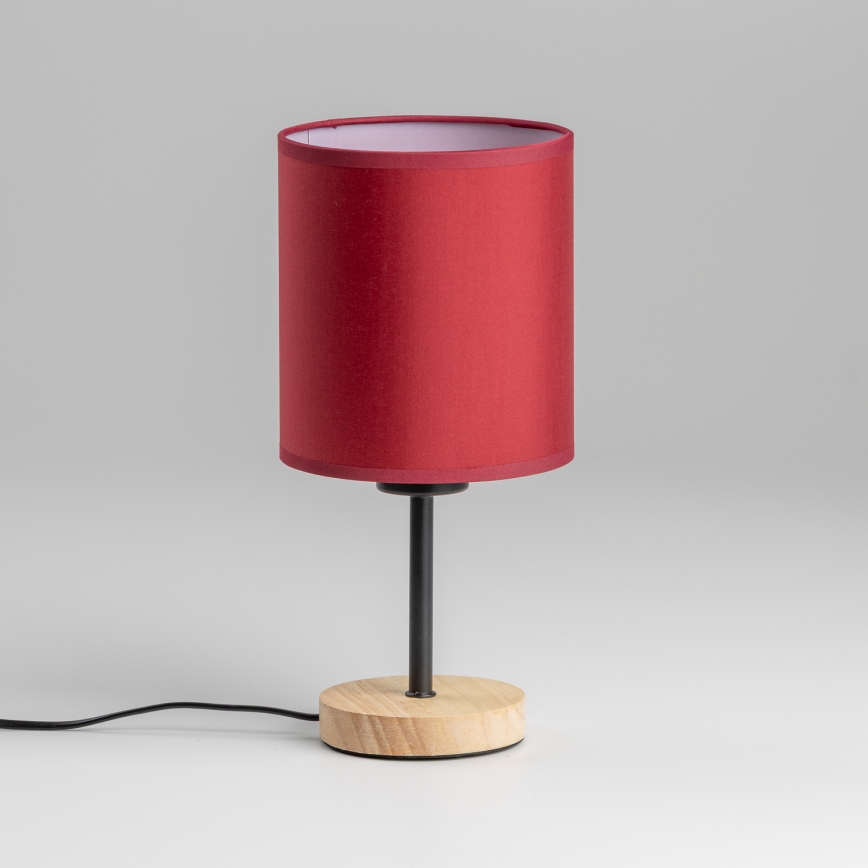 Brilagi - Настолна лампа NUBILA WOOD 1xE27/25W/230V дъб/Помпейски червен