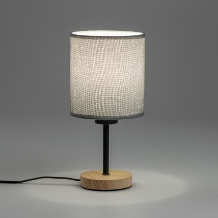 Brilagi - Настолна лампа NUBILA WOOD 1xE27/25W/230V дъб/сив
