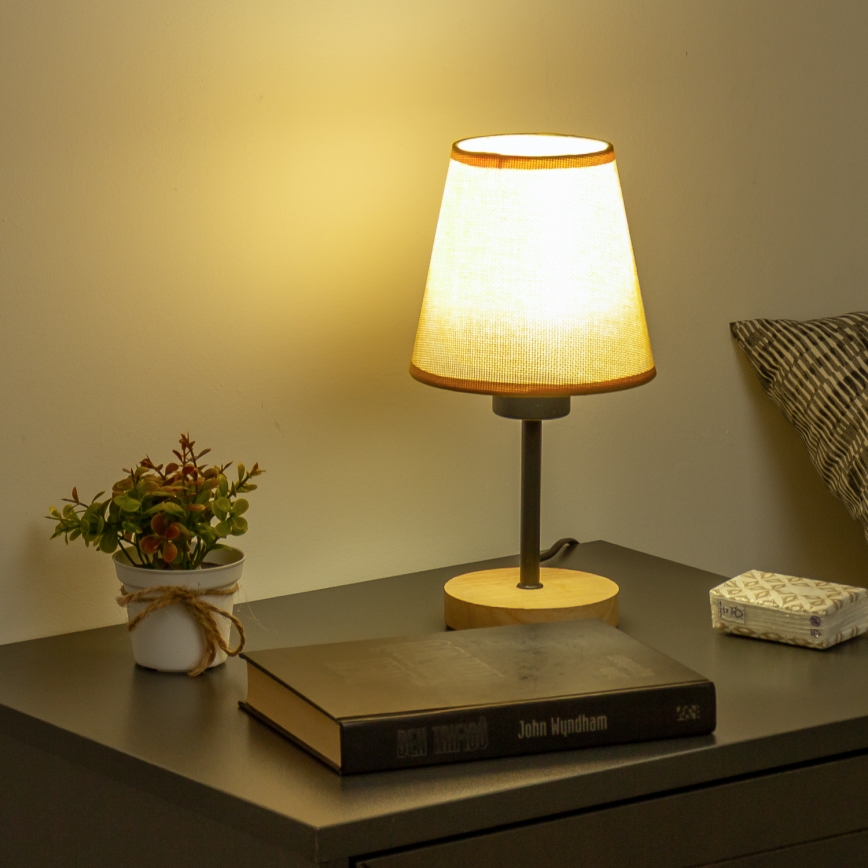 Brilagi - Настолна лампа NUBILA WOOD 1xE27/25W/230V дъб/светлокафяво