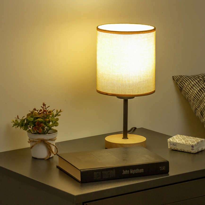 Brilagi - Настолна лампа NUBILA WOOD 1xE27/25W/230V дъб/светлокафяво