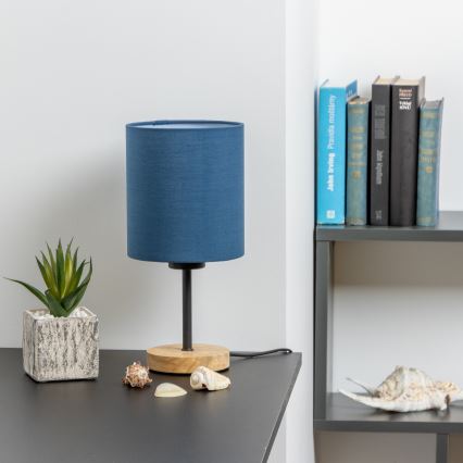 Brilagi - Настолна лампа NUBILA WOOD 1xE27/25W/230V дъб/тъмносин