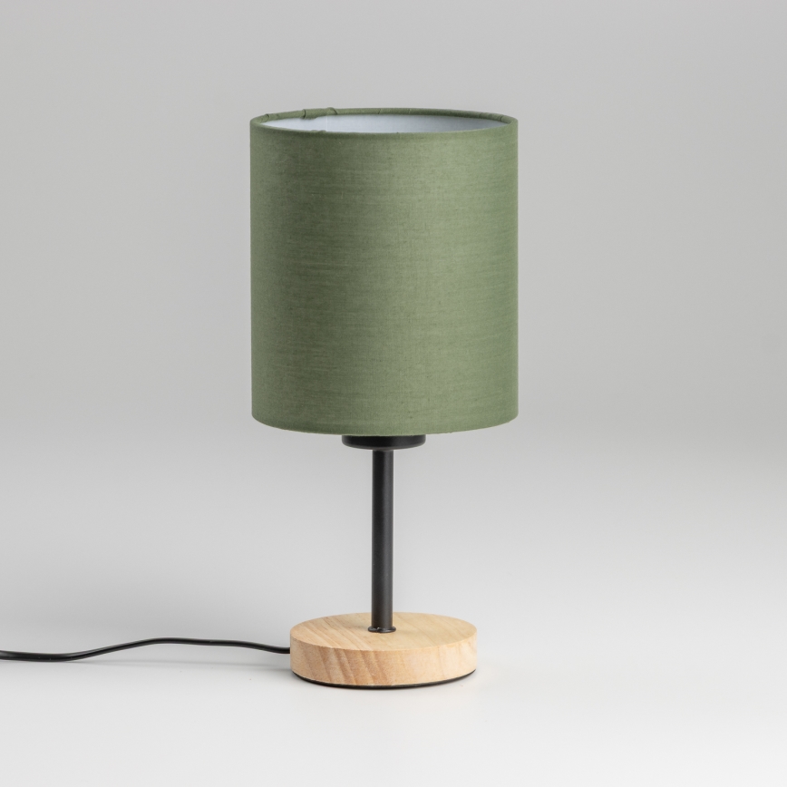 Brilagi - Настолна лампа NUBILA WOOD 1xE27/25W/230V дъб/зелен