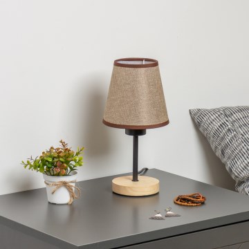 Brilagi - Настолна лампа NUBILA WOOD 1xE27/25W/230V дъб/кафяв