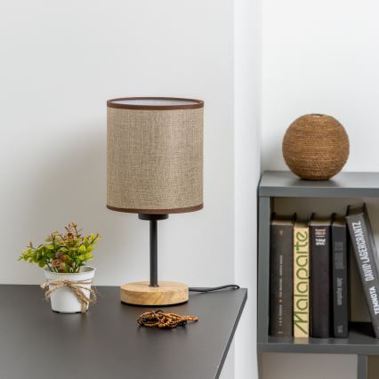 Brilagi - Настолна лампа NUBILA WOOD 1xE27/25W/230V дъб/кафяв