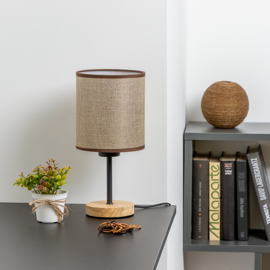 Brilagi - Настолна лампа NUBILA WOOD 1xE27/25W/230V дъб/кафяв