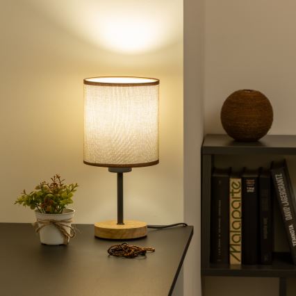 Brilagi - Настолна лампа NUBILA WOOD 1xE27/25W/230V дъб/кафяв