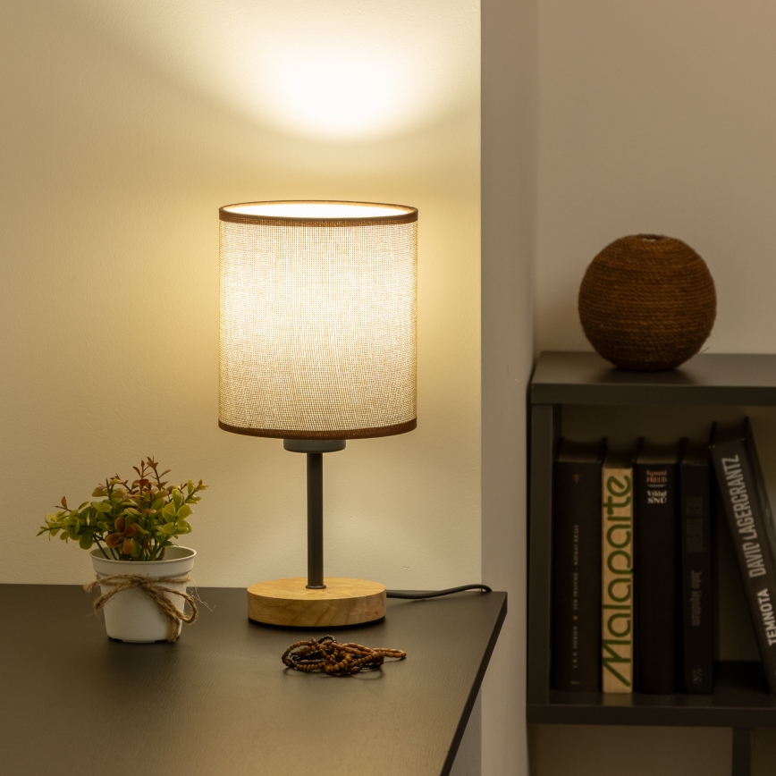 Brilagi - Настолна лампа NUBILA WOOD 1xE27/25W/230V дъб/кафяв
