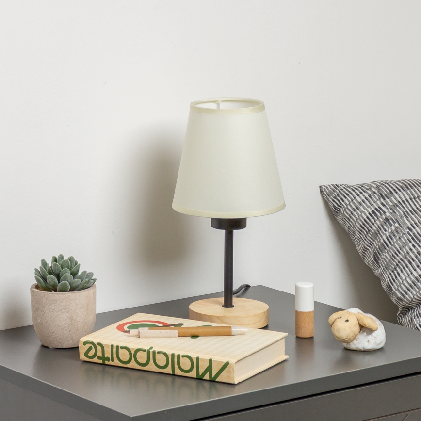 Brilagi - Настолна лампа NUBILA WOOD 1xE27/25W/230V дъб/кремав