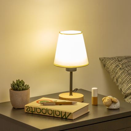 Brilagi - Настолна лампа NUBILA WOOD 1xE27/25W/230V дъб/кремав