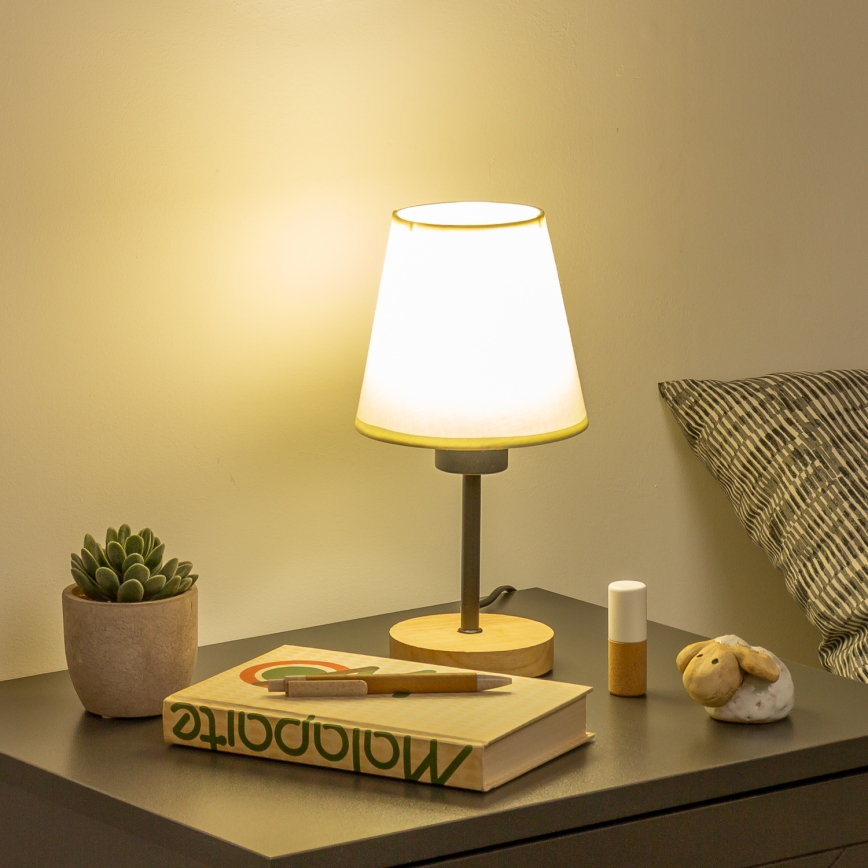 Brilagi - Настолна лампа NUBILA WOOD 1xE27/25W/230V дъб/кремав